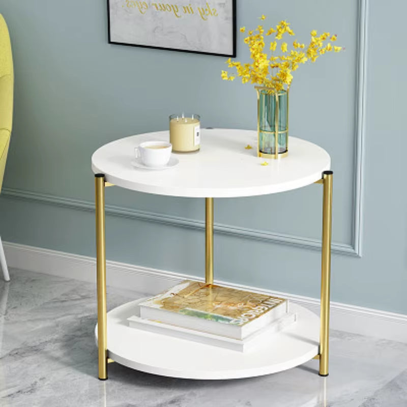 K-Star Creative round Table Nordic Small Coffee Table Modern Home Living Room Sofa round Table Bedside Multifunctional Removable